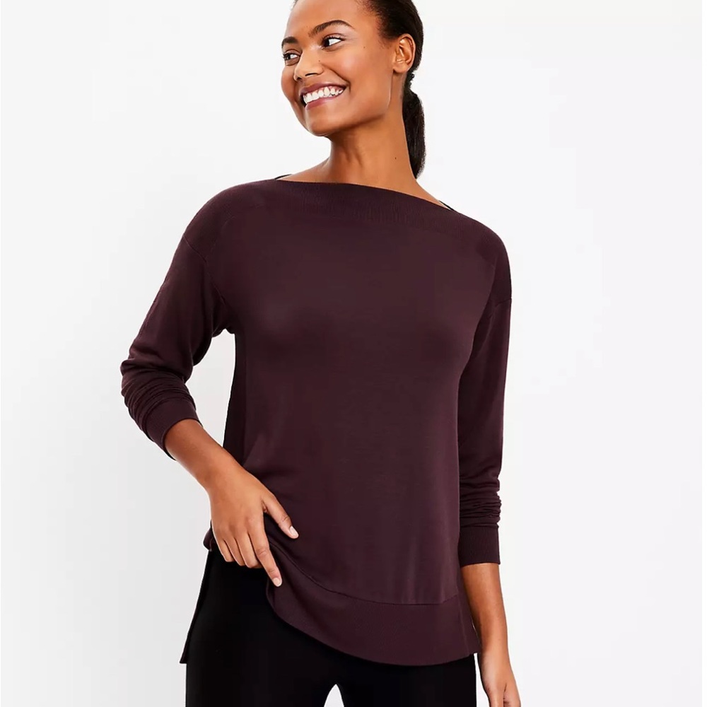 NWT Lou & Grey Plum Signaturesoft Boatneck Tunic